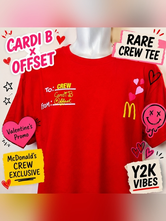 Gildan Other - Cardi B Offset Valentine's Day Promo‎ McDonald's Crew Tee